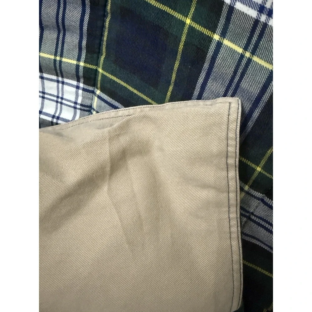 VTG Ralph Lauren TWIN Comforter Blanket Tartan Plaid‎ Blue Green Tan Reversible